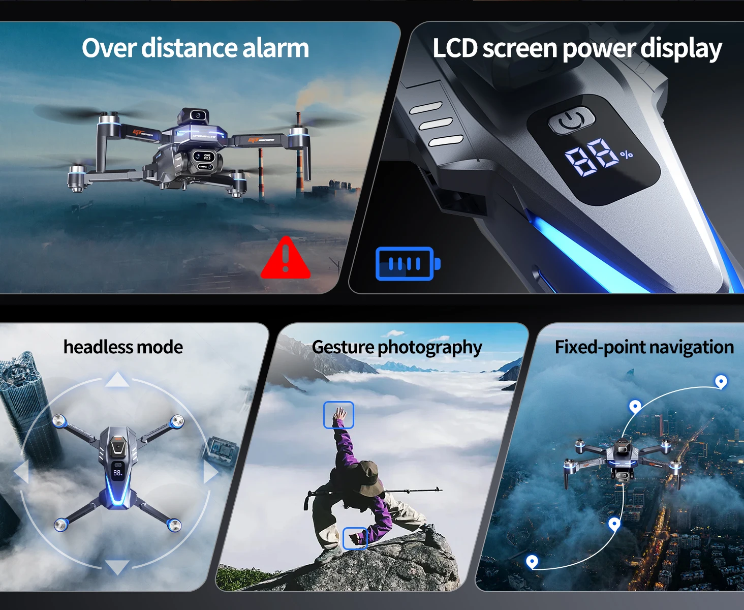 Drone Controller Screen - Optical Flow 8K Three Camera Brushless