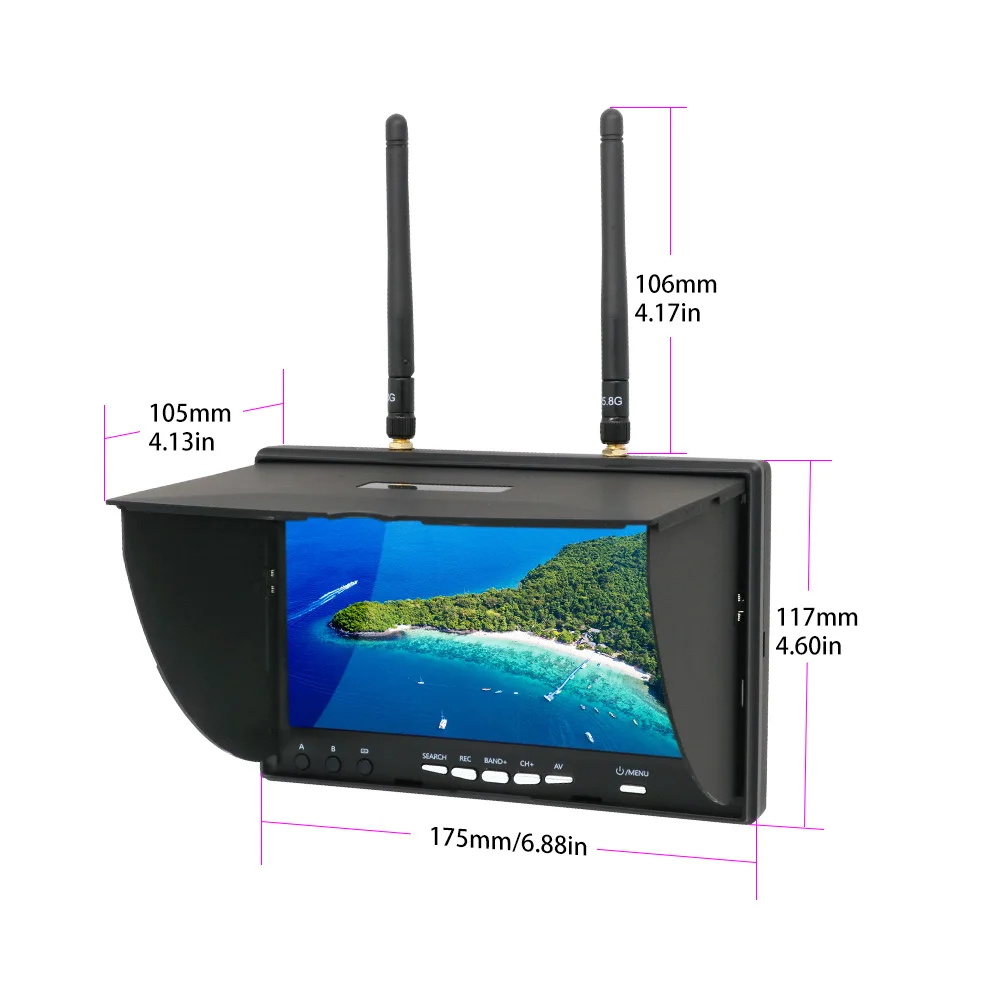 5.8G FPV DVR LS5802D 7 Inch Mo - Drone Controller Screen ulasan dan harga